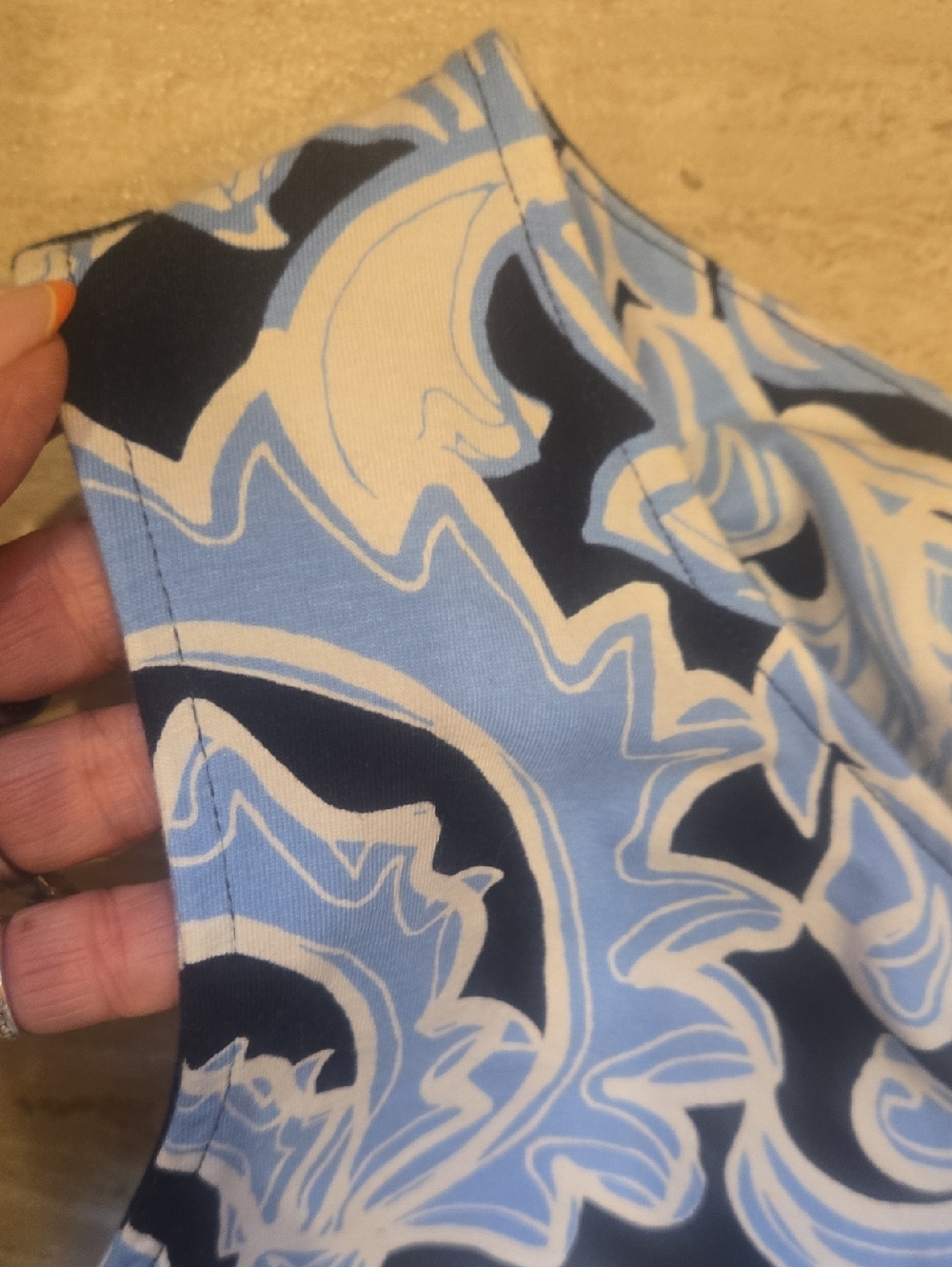 Talbot's Blue/White Dynamic Paisley Print Jersey Maxi Dress - Picture 3 of 11